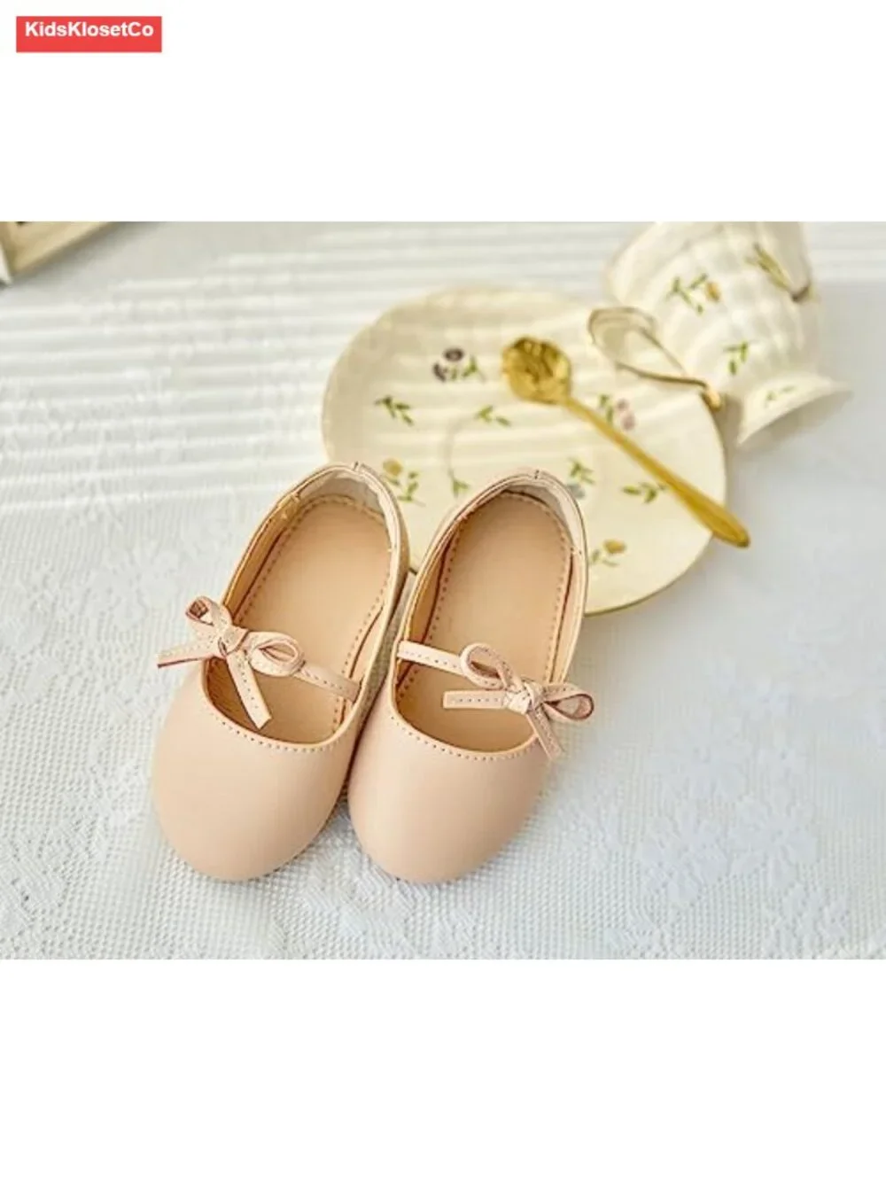 Toddler Girls Mary Jane Flats Glittery Bow Dress Shoes